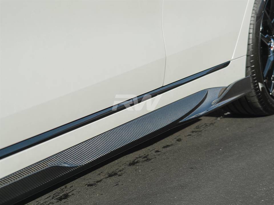 RW Carbon 2021-2026 BMW G26 4-Series Carbon Fiber Side Skirt Extensions - Image 3