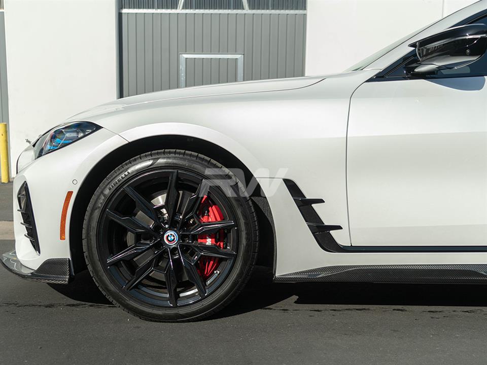 RW Carbon 2021-2026 BMW G26 4-Series Carbon Fiber Side Skirt Extensions - Image 4
