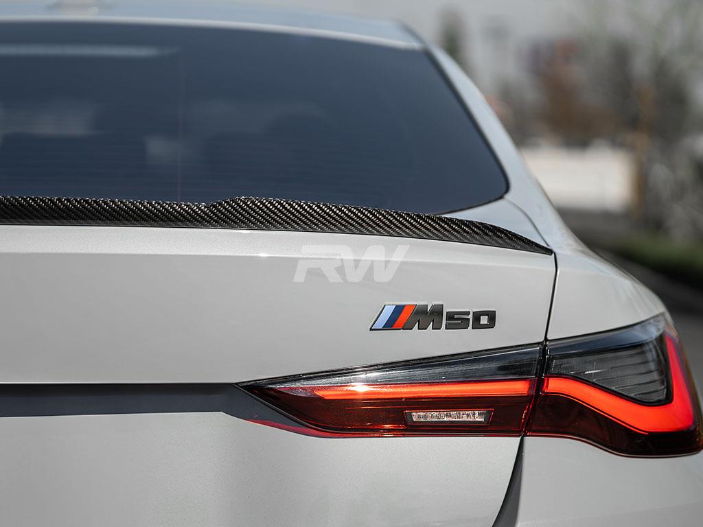 RW Carbon 2021-2026 BMW G26 4-Series / i4 Carbon Fiber DTM Trunk Spoiler - Image 5