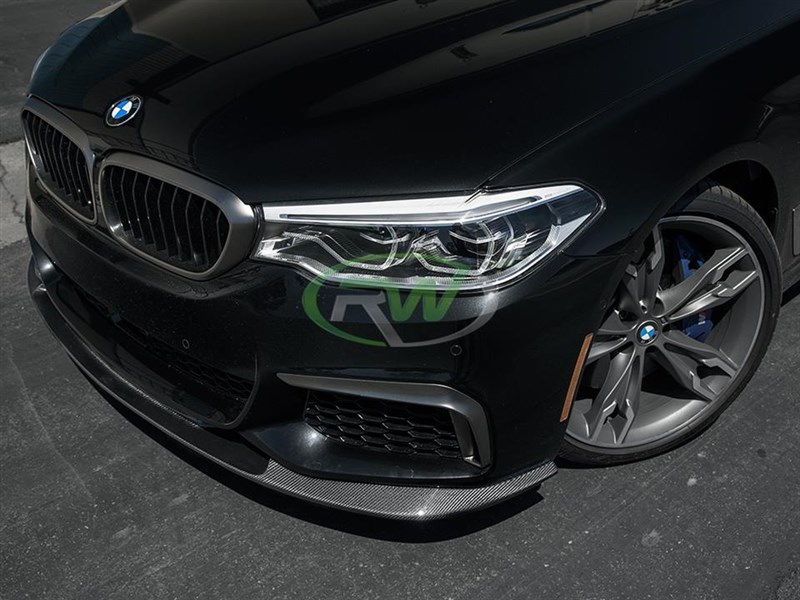 RW Carbon 2017-2020 BMW G30 3D Style Carbon Fiber Front Lip Spoiler