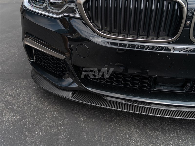 RW Carbon 2017-2020 BMW G30 3D Style Carbon Fiber Front Lip Spoiler - Image 5