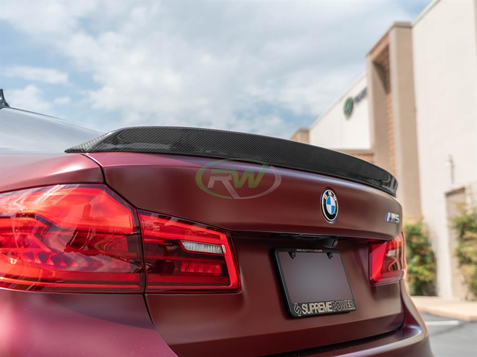RW Carbon 2018-2023 BMW G30 F90 3D Style Carbon Fiber Trunk Spoiler