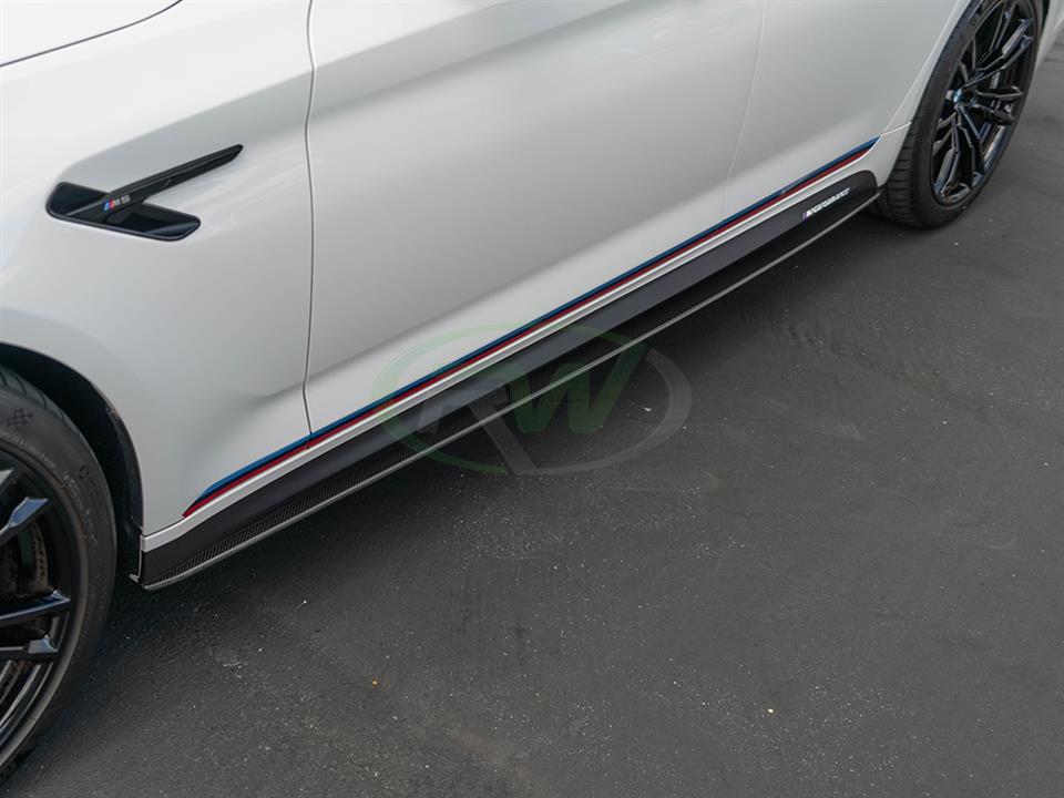RW Carbon 2017-2023 BMW G30 F90 Carbon Fiber Side Skirt Extensions - Image 13