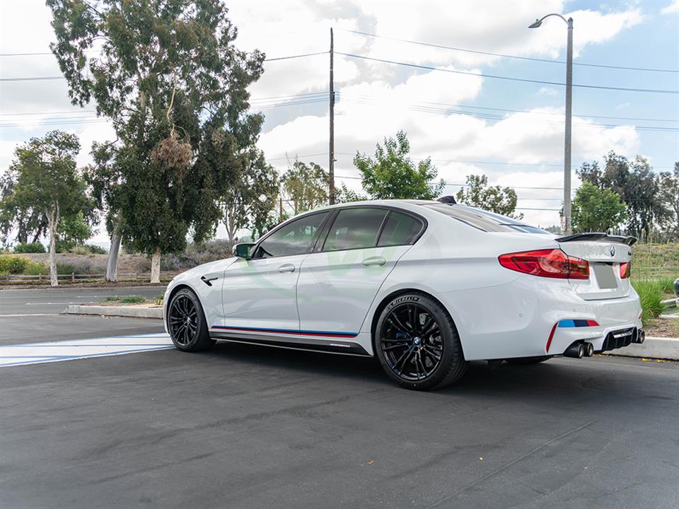 RW Carbon 2017-2023 BMW G30 F90 Carbon Fiber Side Skirt Extensions - Image 4