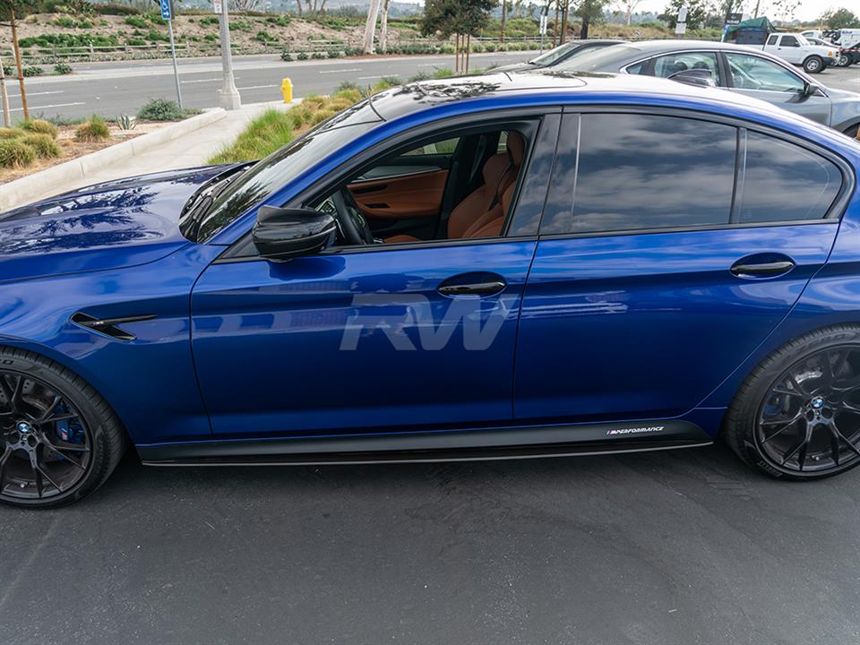 RW Carbon 2017-2023 BMW G30 F90 Carbon Fiber Side Skirt Extensions - Image 18