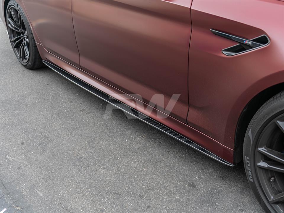 RW Carbon 2017-2023 BMW G30 F90 Carbon Fiber Side Skirt Extensions - Image 5