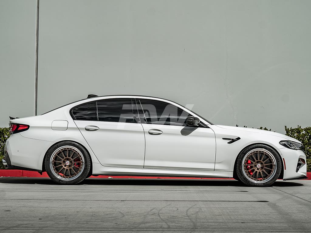 RW Carbon 2017-2023 BMW G30 F90 Carbon Fiber Side Skirt Extensions - Image 3