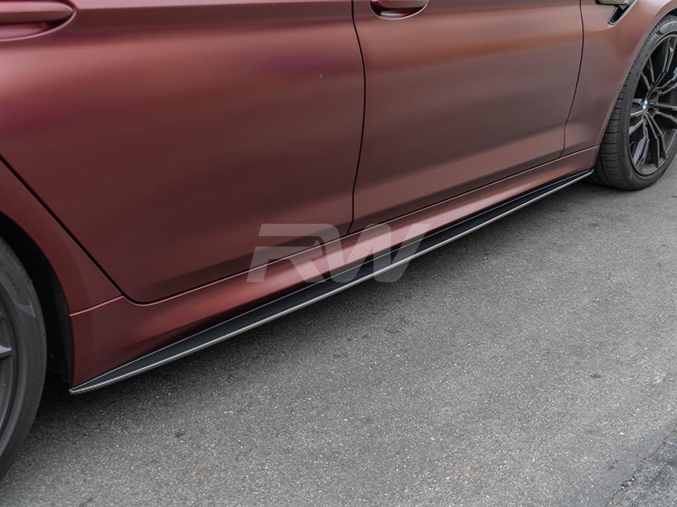 RW Carbon 2017-2023 BMW G30 F90 Carbon Fiber Side Skirt Extensions - Image 6