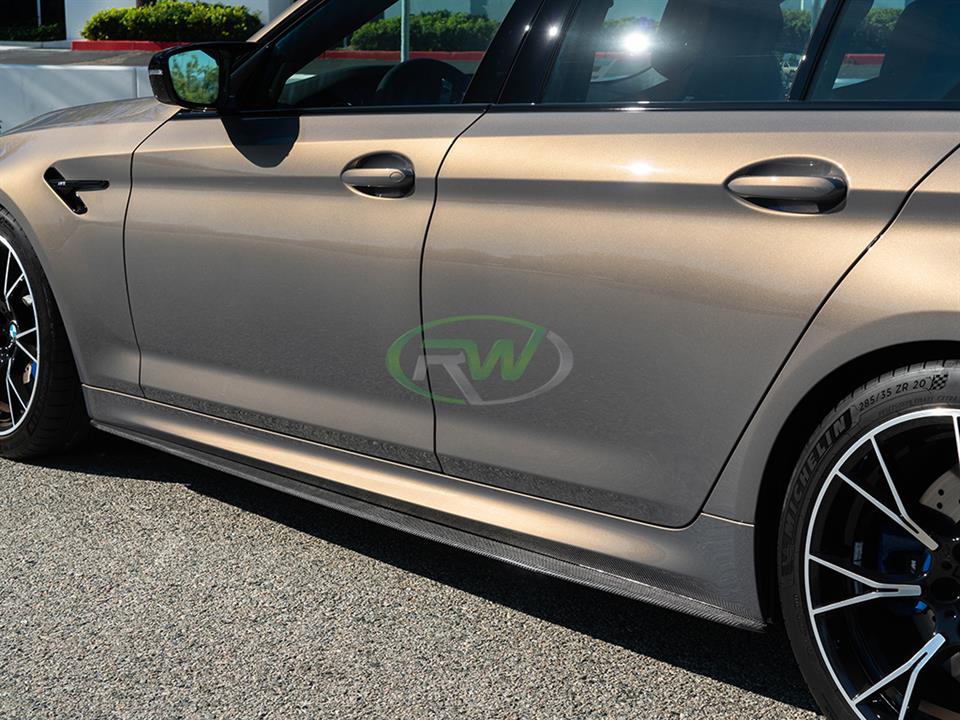 RW Carbon 2017-2023 BMW G30 F90 Carbon Fiber Side Skirt Extensions - Image 7