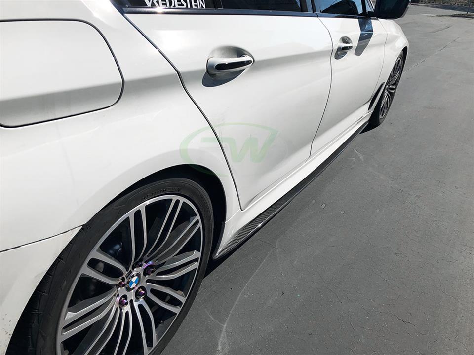 RW Carbon 2017-2023 BMW G30 F90 Carbon Fiber Side Skirt Extensions - Image 11