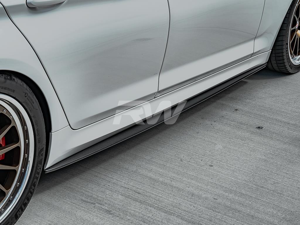 RW Carbon 2017-2023 BMW G30 F90 Carbon Fiber Side Skirt Extensions