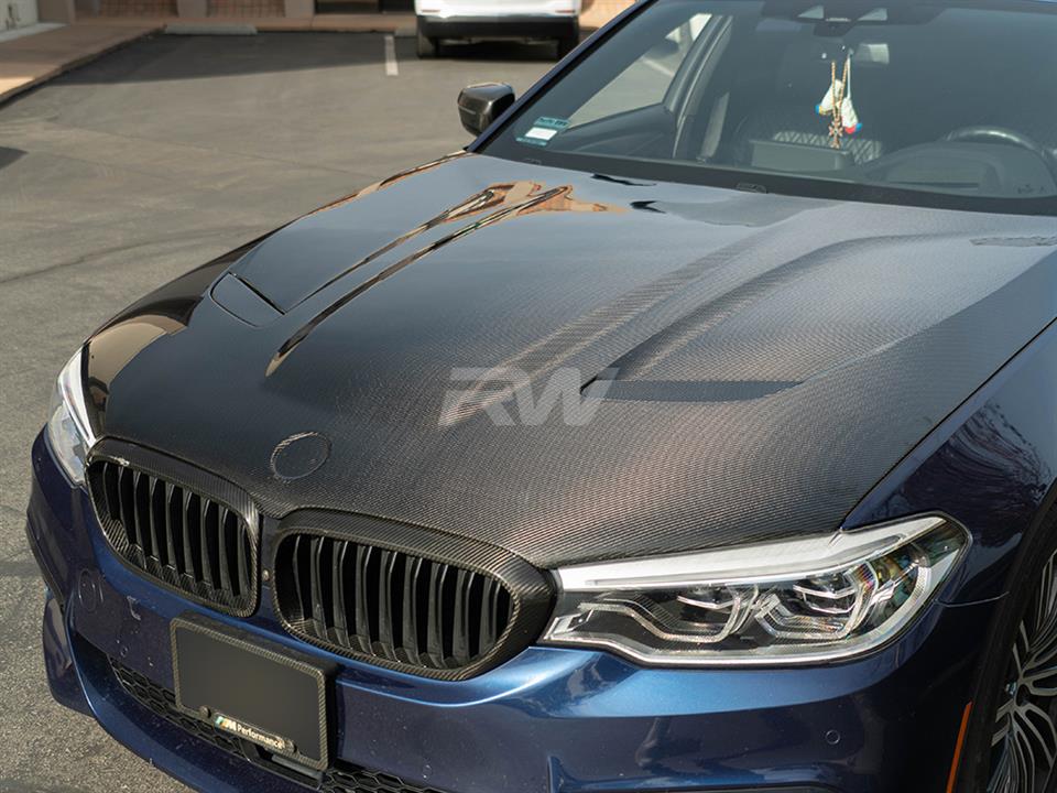 RW Carbon 2017-2023 BMW G30 F90 M5 CS Style Carbon Fiber Hood