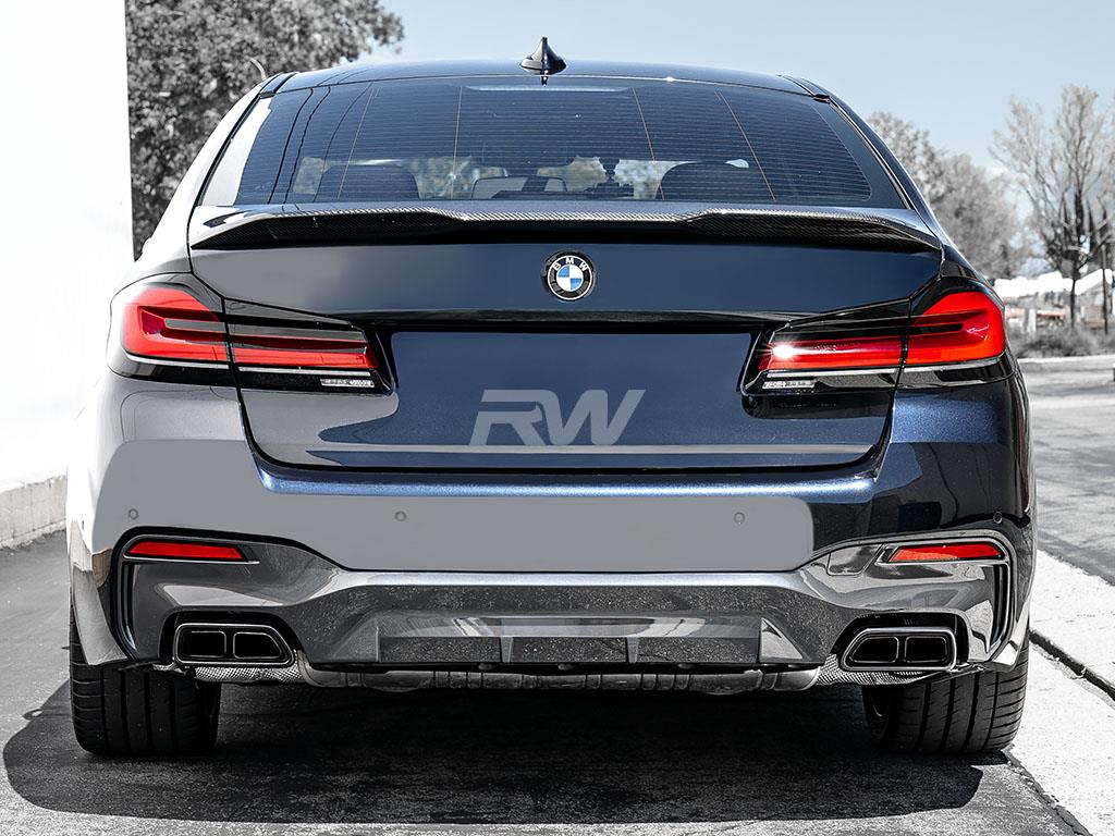 RW Carbon 2017-2023 BMW G30 F90 Performance Style Carbon Fiber Trunk Spoiler - Image 11