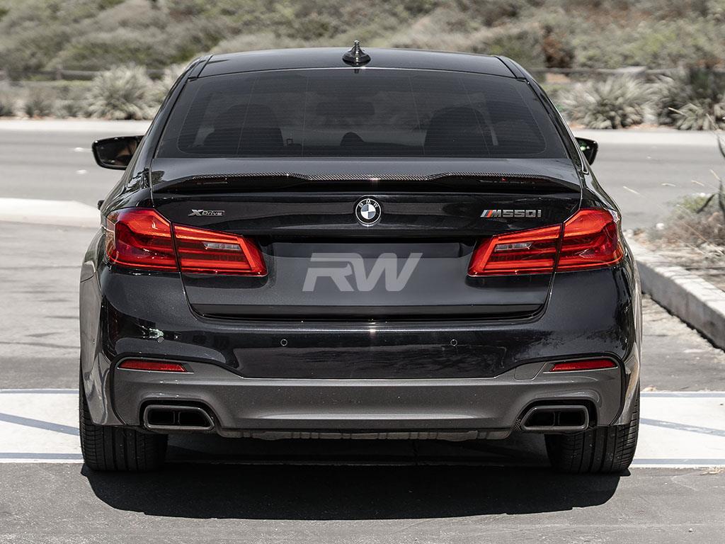 RW Carbon 2017-2023 BMW G30 F90 Performance Style Carbon Fiber Trunk Spoiler - Image 13