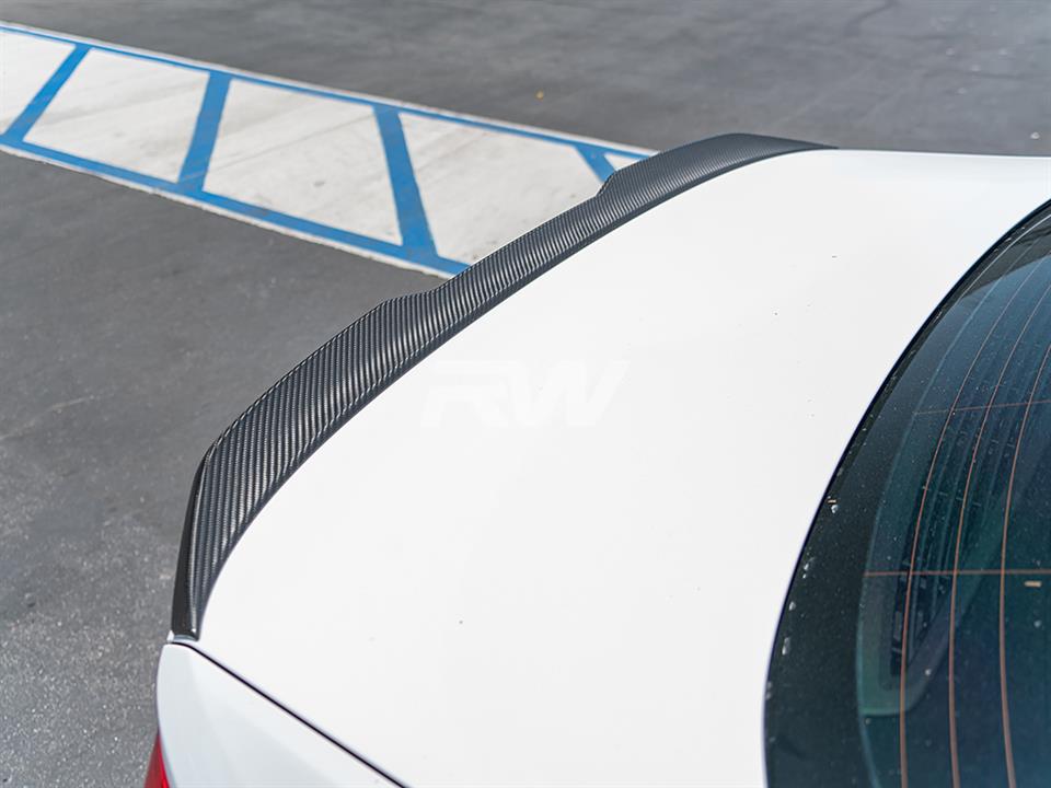 RW Carbon 2017-2023 BMW G30 F90 Performance Style Carbon Fiber Trunk Spoiler - Image 3
