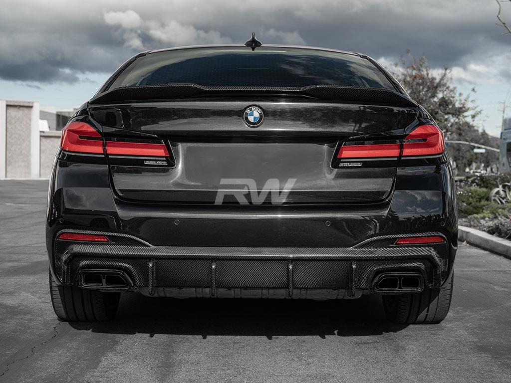 RW Carbon 2017-2023 BMW G30 F90 Performance Style Carbon Fiber Trunk Spoiler - Image 5