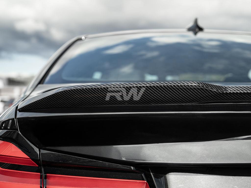 RW Carbon 2017-2023 BMW G30 F90 Performance Style Carbon Fiber Trunk Spoiler - Image 6