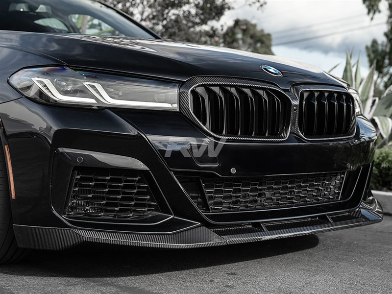 RW Carbon 2021-2024 BMW G30 LCI Carbon Fiber Front Lip Spoiler