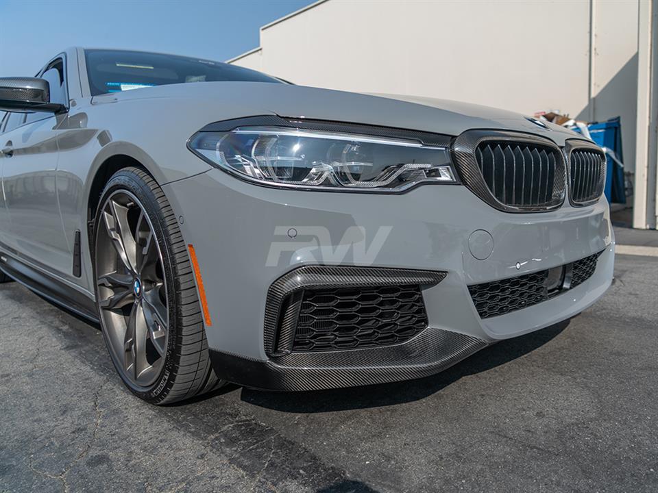 RW Carbon 2017-2020 BMW G30 Performance Carbon Fiber Style Splitters - Image 3