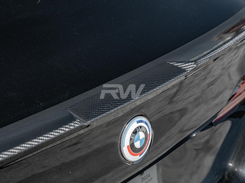 RW Carbon 2024-2026 BMW G60 G90 Performance Style Carbon Fiber Trunk Spoiler - Image 5