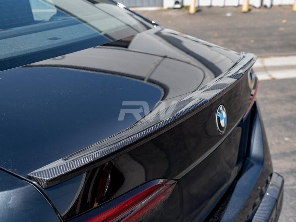 RW Carbon 2024-2026 BMW G60 G90 Performance Style Carbon Fiber Trunk Spoiler - Image 3