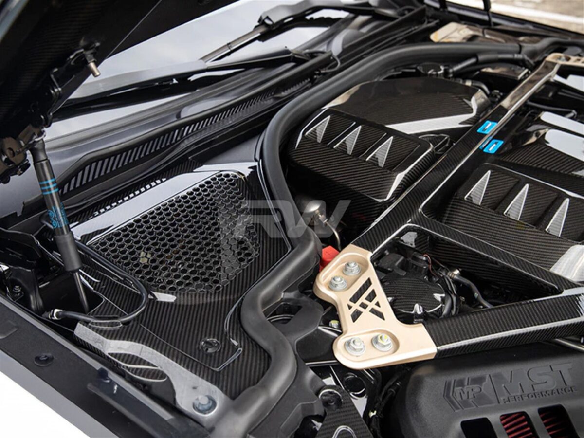 RW Carbon 2021-2025 BMW G8X M2 M3 M4 Carbon Fiber Engine Cowl Panel Trim Set