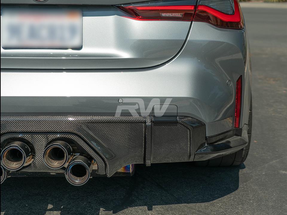 RW Carbon 2021-2026 BMW G8X M3/M4 Carbon Fiber Perf. Style Diffuser - Image 6