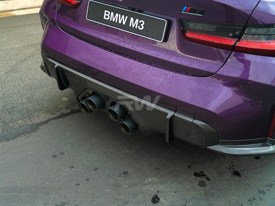 RW Carbon 2021-2026 BMW G8X M3/M4 Carbon Fiber Perf. Style Diffuser - Image 9