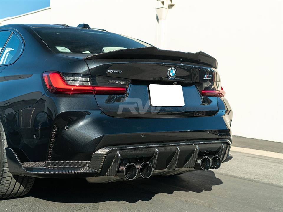RW Carbon 2021-2026 BMW G8X M3/M4 OEM Style Carbon Fiber Diffuser - Image 13