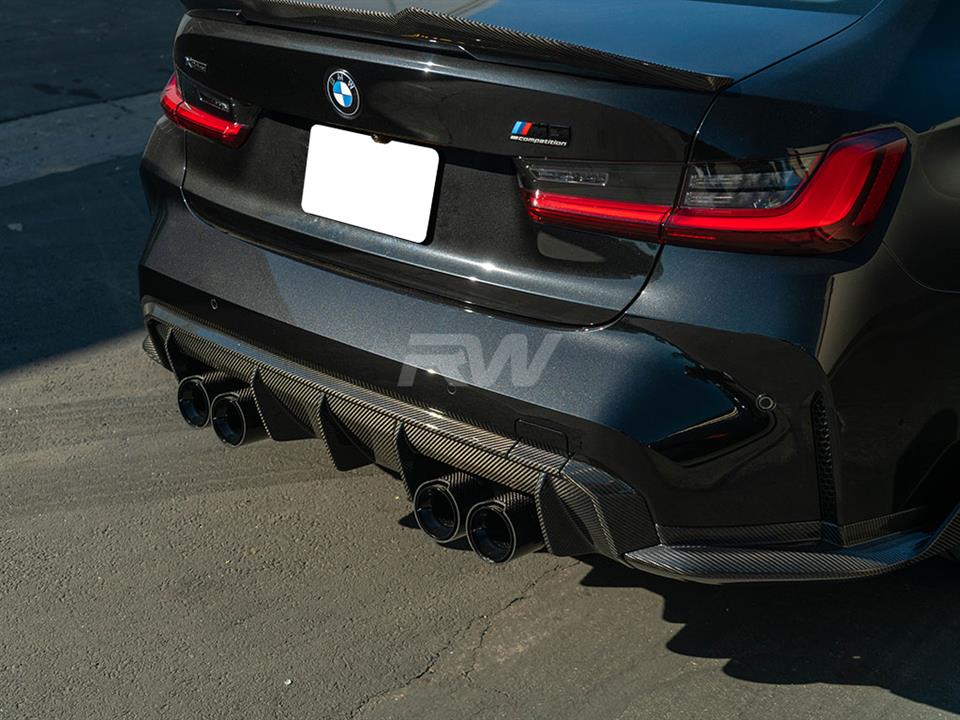 RW Carbon 2021-2026 BMW G8X M3/M4 OEM Style Carbon Fiber Diffuser - Image 14