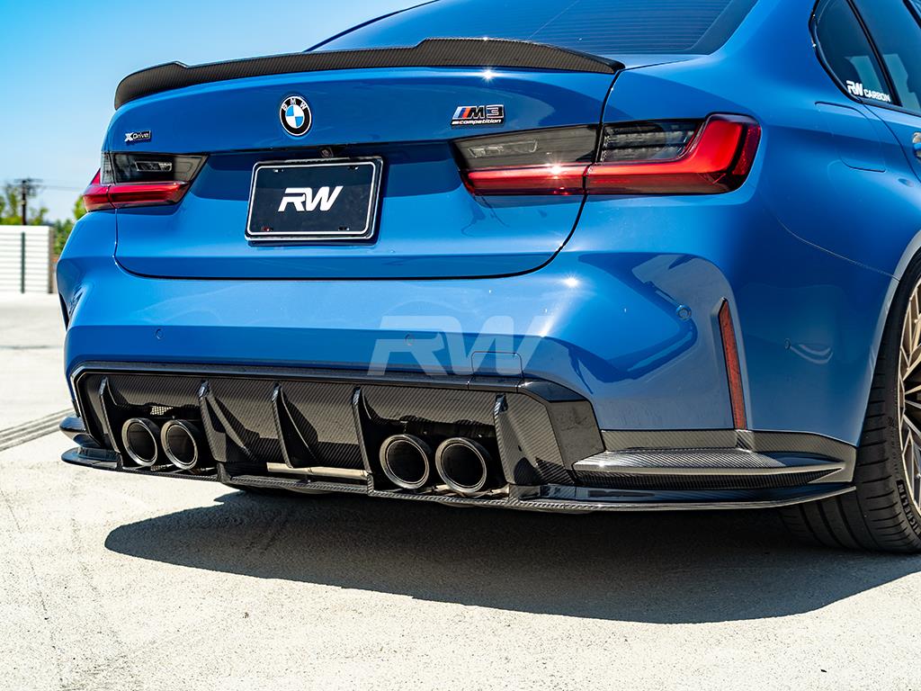 RW Carbon 2021-2026 BMW G8X M3/M4 OEM Style Carbon Fiber Diffuser - Image 15
