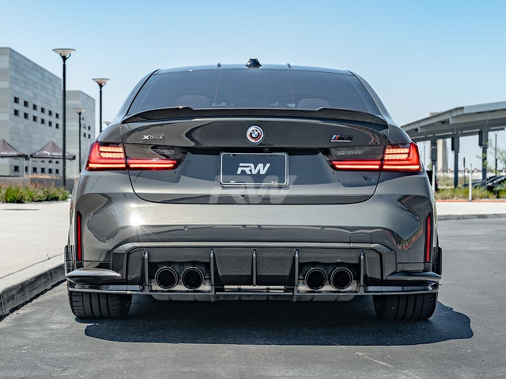 RW Carbon 2021-2026 BMW G8X M3/M4 OEM Style Carbon Fiber Diffuser - Image 4