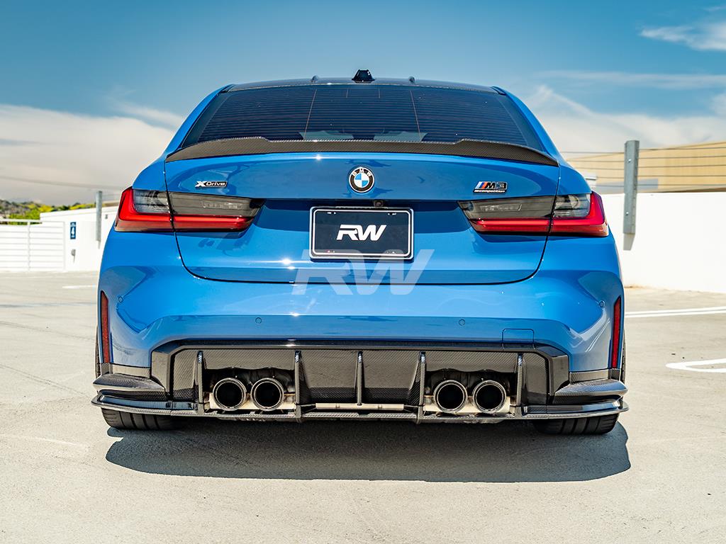 RW Carbon 2021-2026 BMW G8X M3/M4 OEM Style Carbon Fiber Diffuser - Image 5