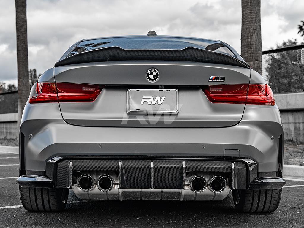 RW Carbon 2021-2026 BMW G8X M3/M4 OEM Style Carbon Fiber Diffuser - Image 7