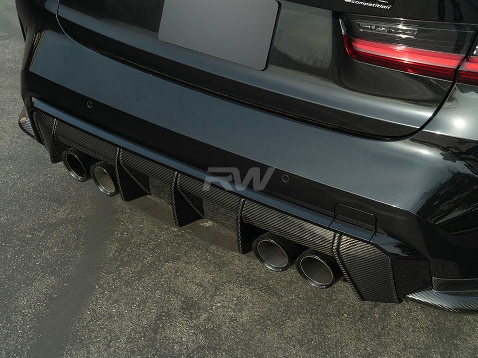 RW Carbon 2021-2026 BMW G8X M3/M4 Type 2 Carbon Fiber Diffuser