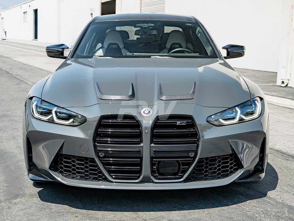 RW Carbon 2021-2025 BMW G8x M3 M4 Carbon Fiber Hood Vent Trims - Image 5