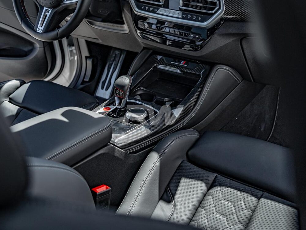 RW Carbon 2022-2025 BMW LCI X3M X4M X3 X4 Carbon Fiber Center Console Trim - Image 4