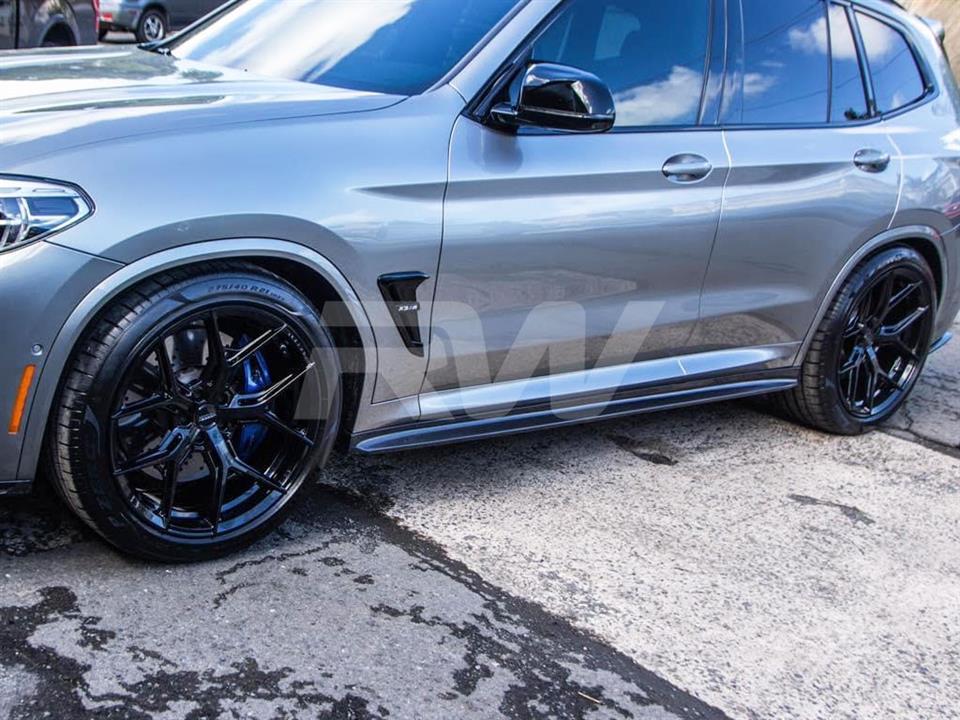 RW Carbon 2019-2024 BMW X3M/X4M 3D Style Carbon Fiber Side Skirt Extensions - Image 5