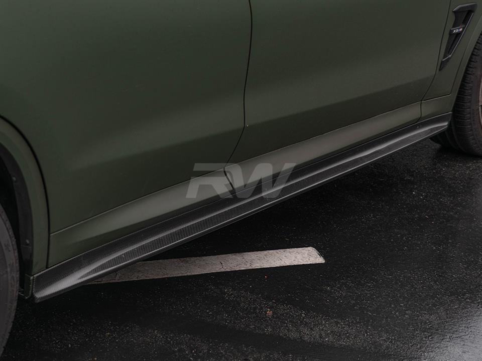 RW Carbon 2019-2024 BMW X3M/X4M 3D Style Carbon Fiber Side Skirt Extensions