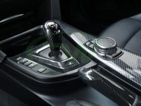 RW Carbon F8X Carbon Fiber Alcantara Shift Console Trim for BMW M3 - Image 3