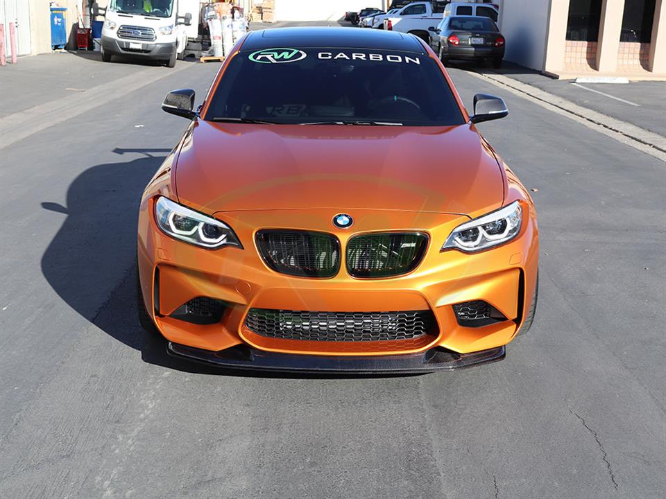 RW Carbon 2016-2021 BMW F87 M2 GTS Style Carbon Fiber Front Lip - Image 4