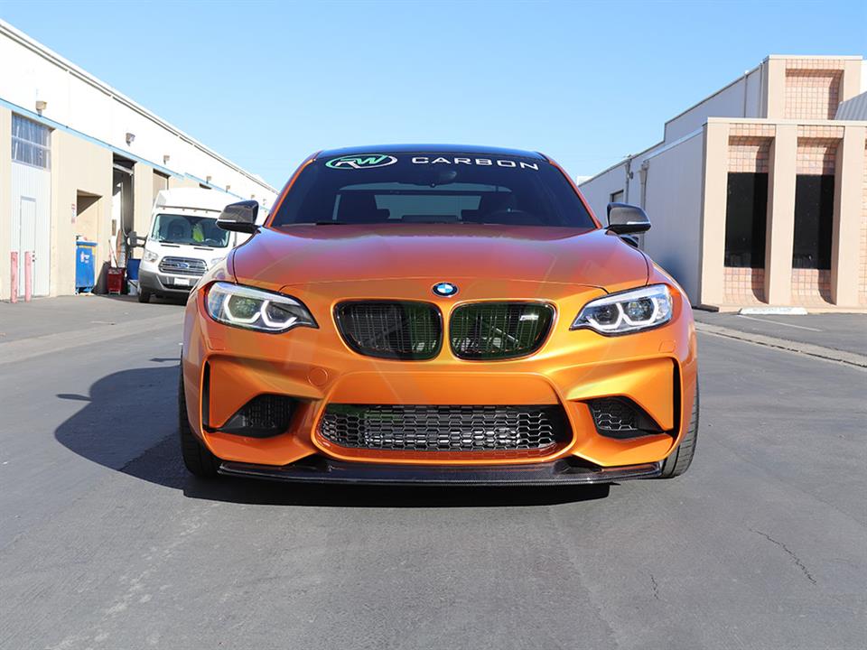 RW Carbon 2016-2021 BMW F87 M2 GTS Style Carbon Fiber Front Lip - Image 3