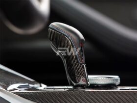 RW Carbon M2 M3 M4 M8 X3M X4M X5M X6M XM Carbon Fiber Gear Selector Cover for BMW X Series - Image 2