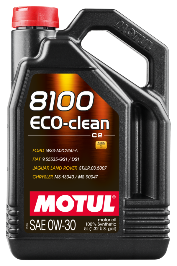 Motul 8100 0W30 4x5L ECO-CLEAN ACEA C2 API SM ST.JLR 03.5007 5L (Case of 4)