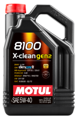 Motul 8100 X-CLEAN Gen 2 5W40 5L (Case of 4)