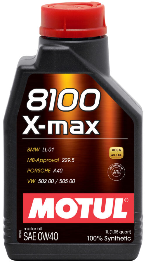 Motul 8100 0W40 X-MAX - Porsche A40 1L (Case of 12)