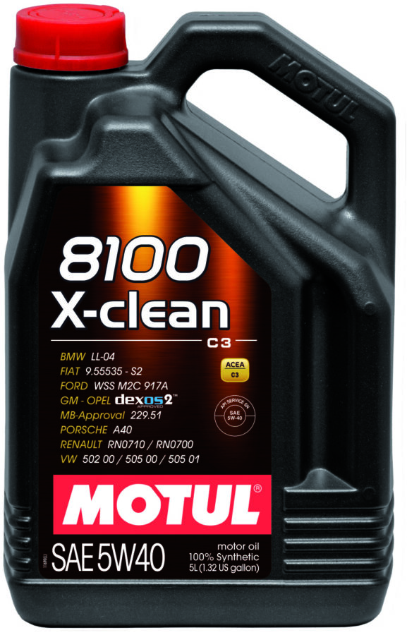 Motul 8100 5W40 X-CLEAN C3 -505 01-502 00-505 00-LL04 5L (Case of 4)