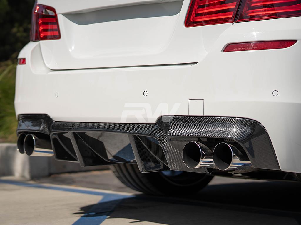 RW Carbon 2011-2016 BMW F10 M5 DTM Carbon Fiber Rear Diffuser - Image 4