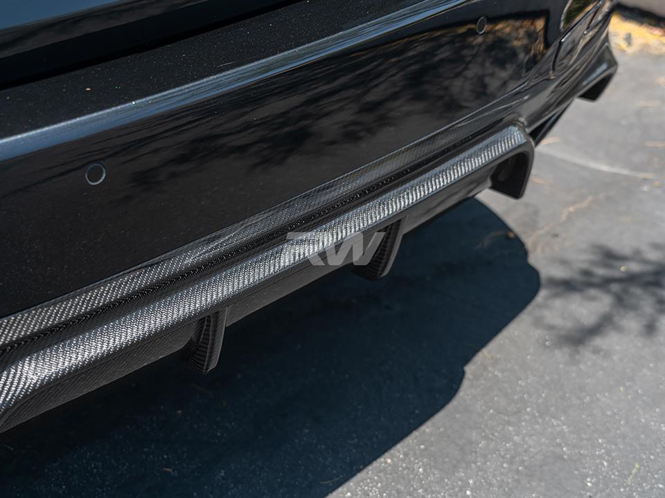RW Carbon 2017-2020 BMW G30 EC Style Carbon Fiber Rear Diffuser - Image 3