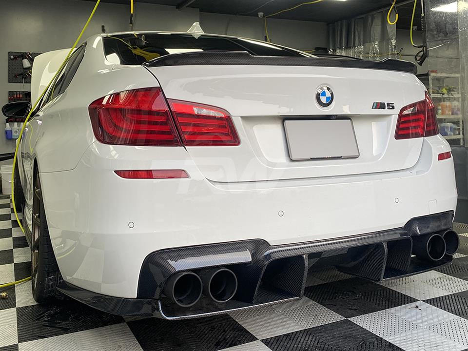RW Carbon 2011-2016 BMW F10 M5 GTX Carbon Fiber Diffuser - Image 6